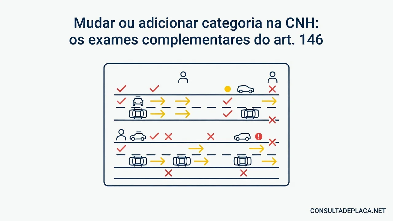 Mudar ou adicionar categoria na CNH: os exames complementares do art. 146 do CTB