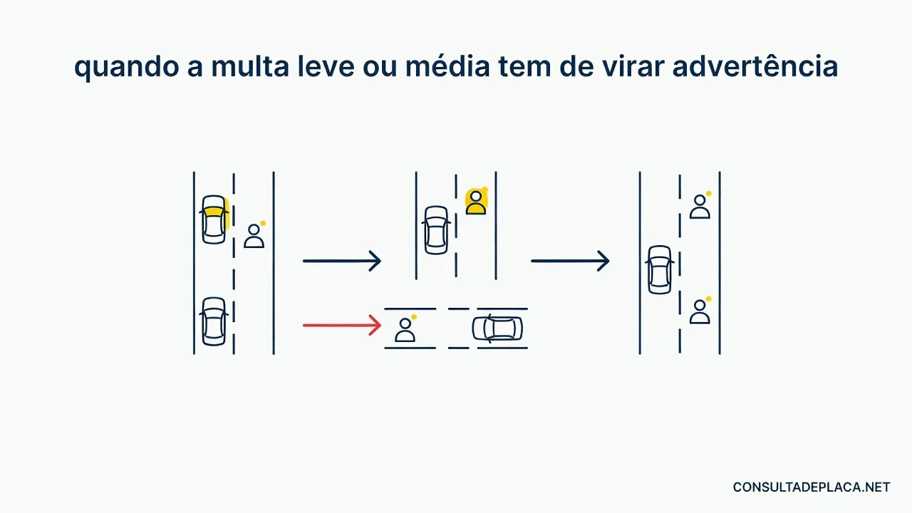 Artigo 267 do CTB: quando a multa leve ou média tem de virar advertência