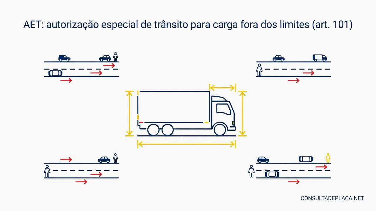 AET: autorização especial de trânsito para carga fora dos limites (art. 101 do CTB)