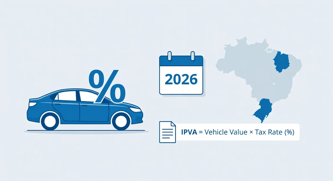 Alíquota IPVA Maranhão 2026: porcentagens por tipo de veículo e como calcular