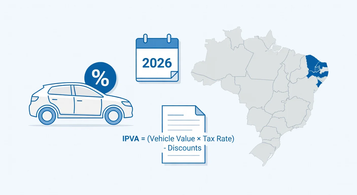 Alíquota IPVA Paraíba 2026: porcentagens por tipo de veículo e como calcular