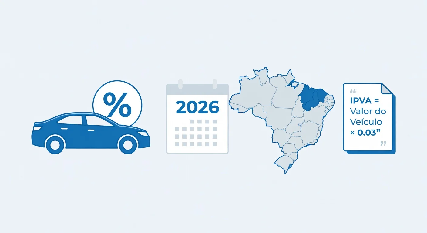 Alíquota IPVA Rio Grande do Norte 2026: porcentagens por tipo de veículo e como calcular