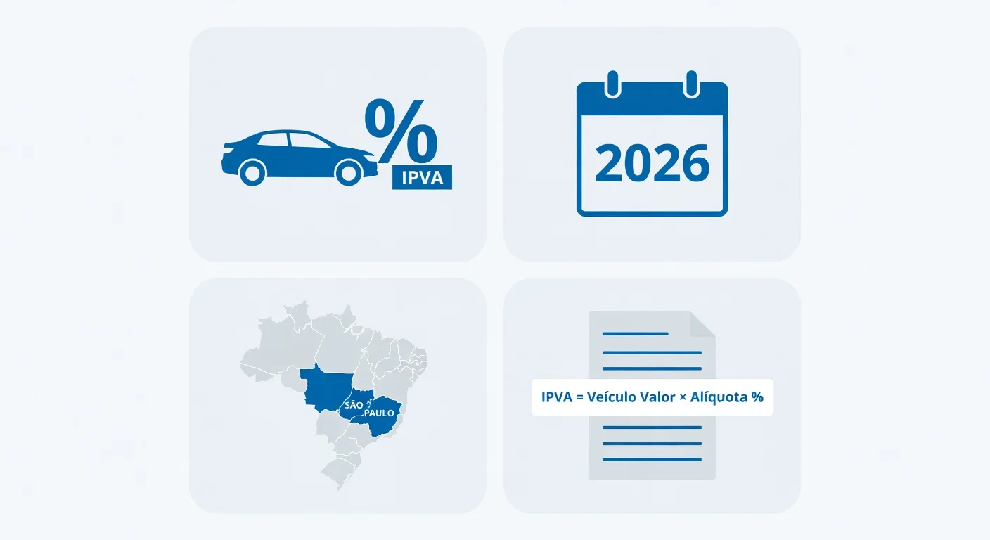 Alíquota IPVA São Paulo 2026: porcentagens por tipo de veículo e como calcular