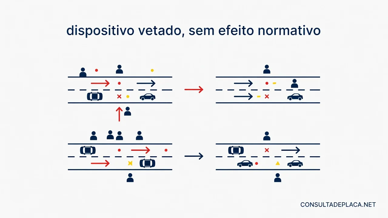 Artigo 335 do CTB: dispositivo vetado, sem efeito normativo