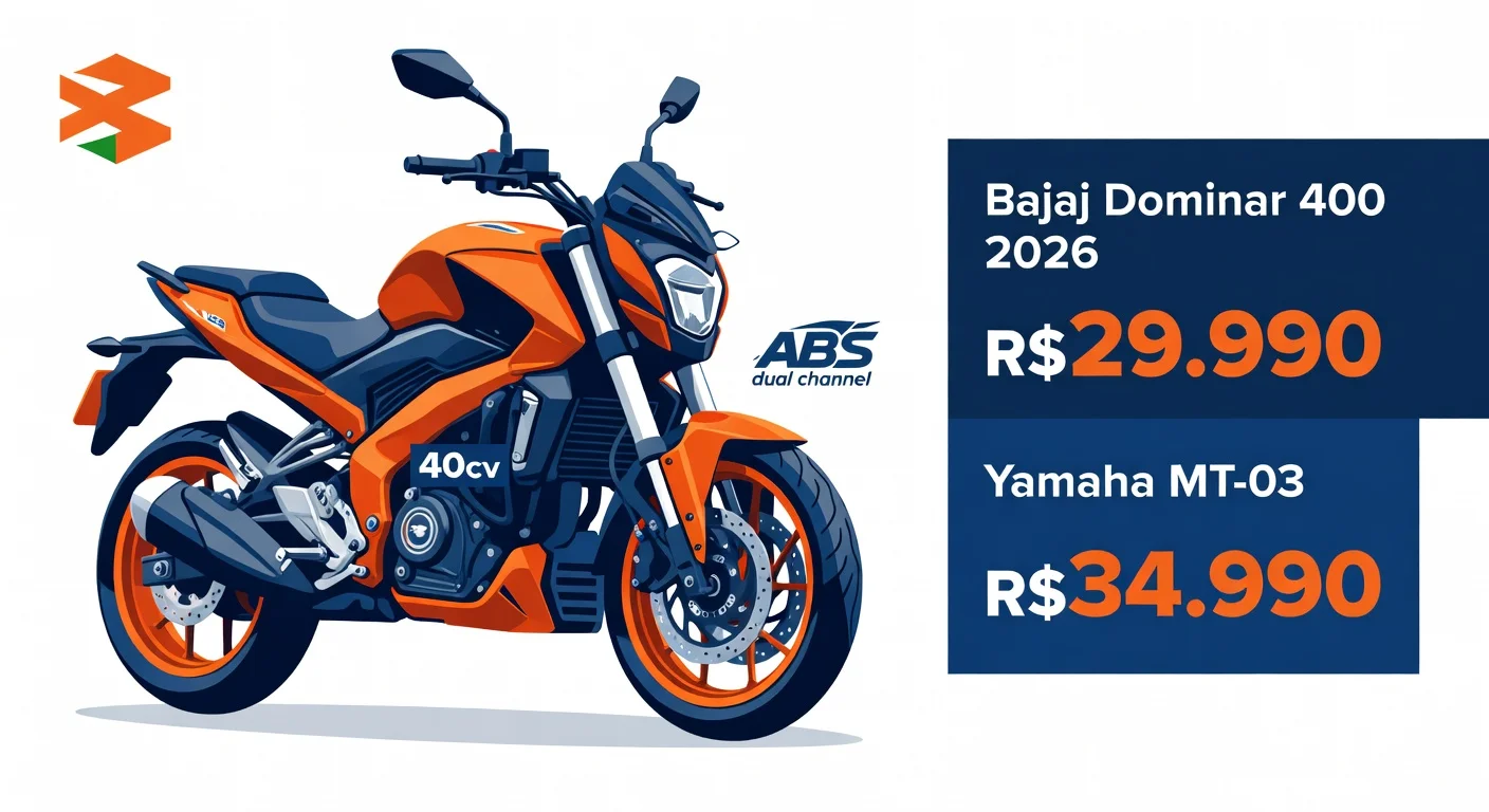 Bajaj Boxer, Dominar 250 e 400 2026: preço e avaliação da marca indiana