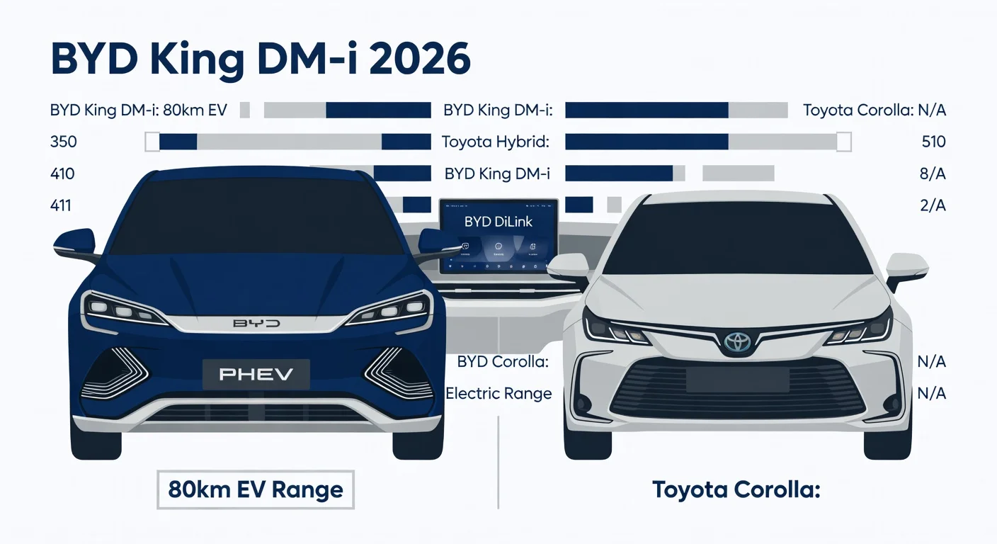 BYD King DM-i 2026: sedan híbrido que concorre com Corolla