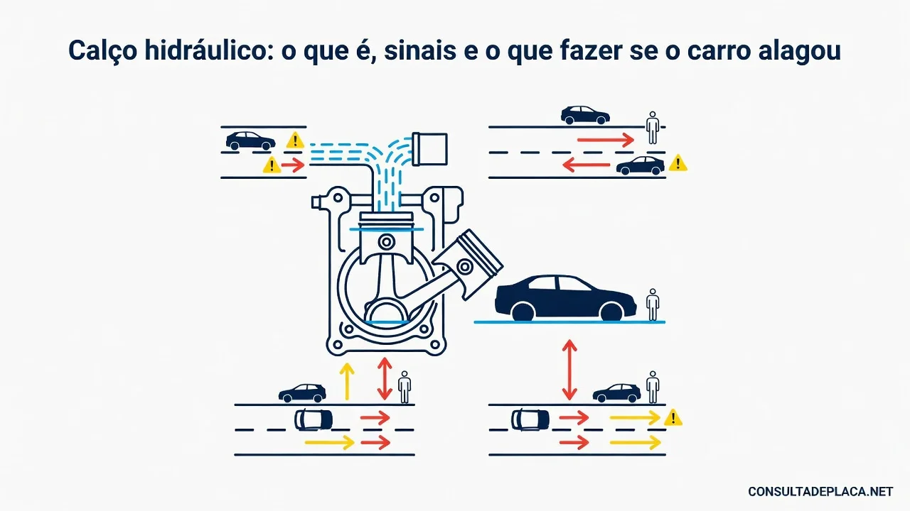 Calço hidráulico: o que é, sinais e o que fazer se o carro alagou
