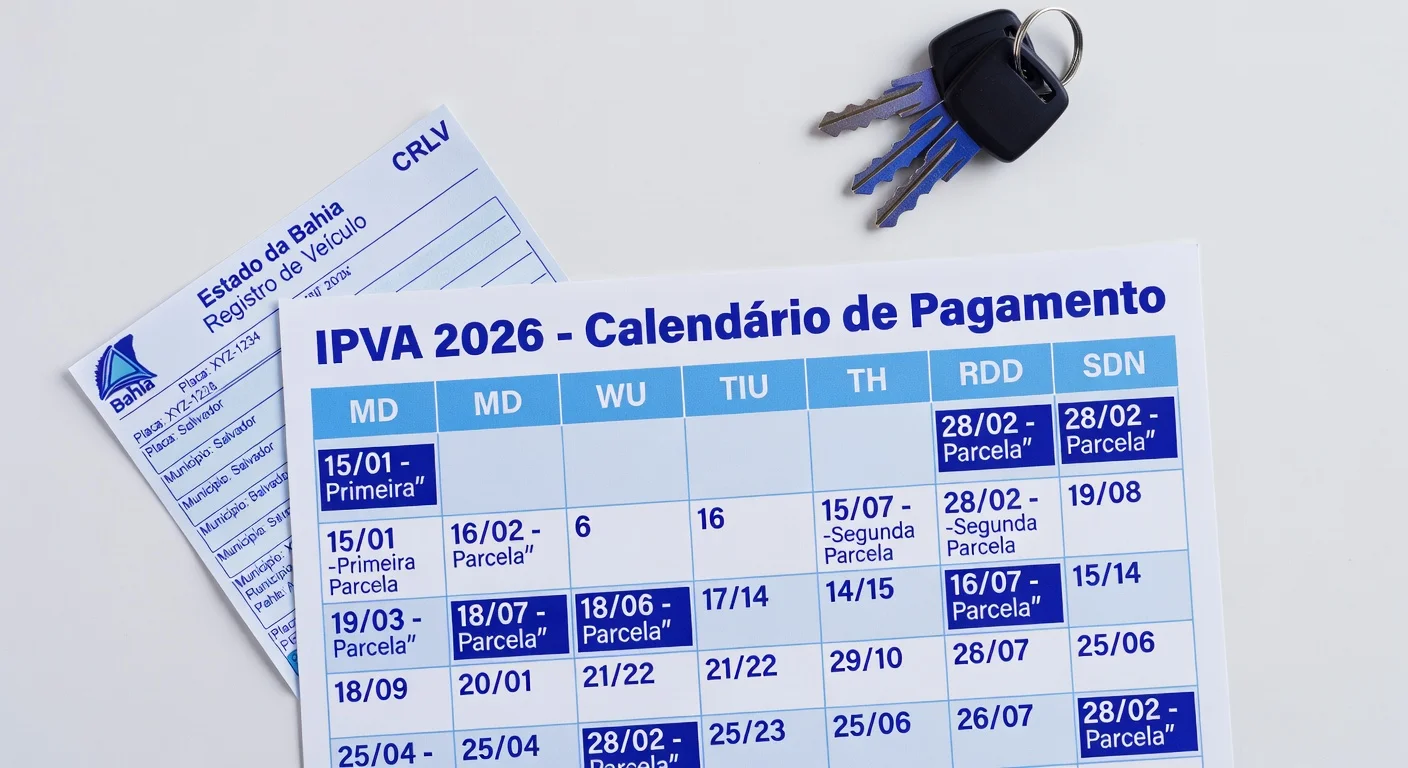 Calendário IPVA 2026 BA: Datas e Prazos para Não Perder