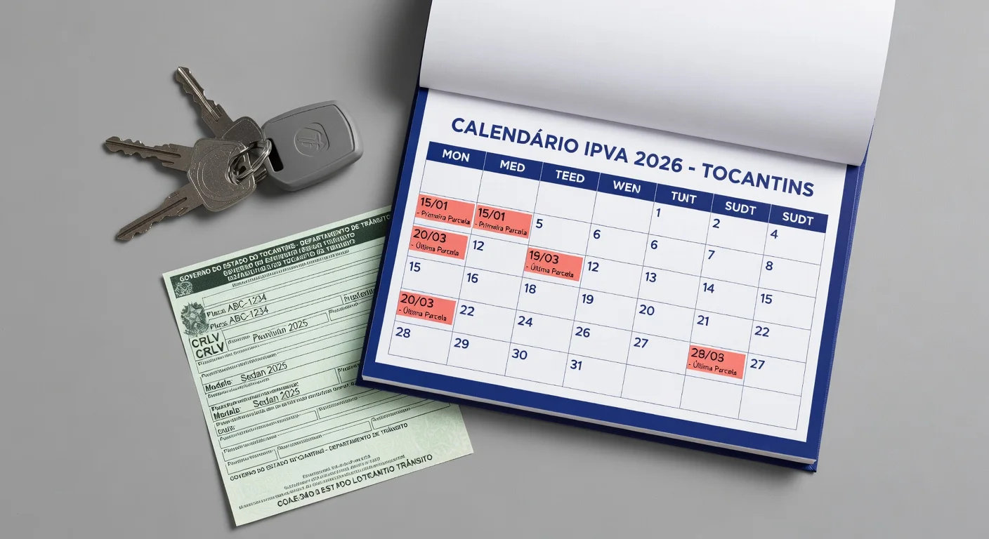 Calendário IPVA 2026 TO: Datas e Prazos para Não Perder