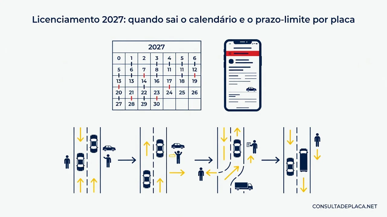 Licenciamento 2027: quando sai o calendário e o prazo-limite por placa