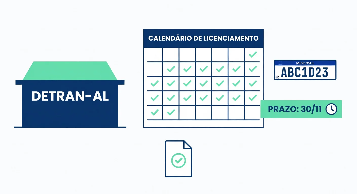 Calendário Licenciamento AL 2026: Datas por Final de Placa