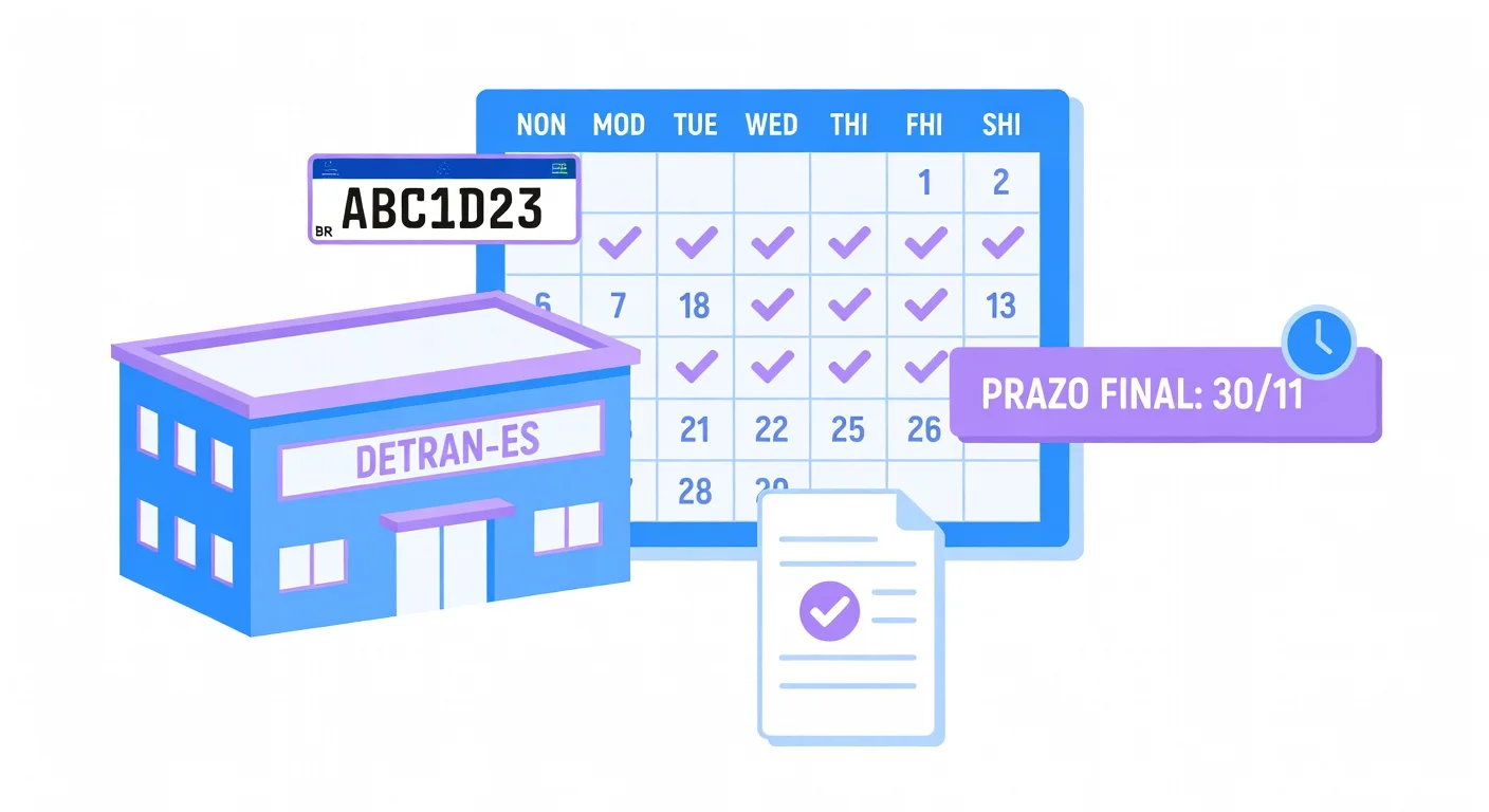 Calendário Licenciamento ES 2026: Datas por Final de Placa