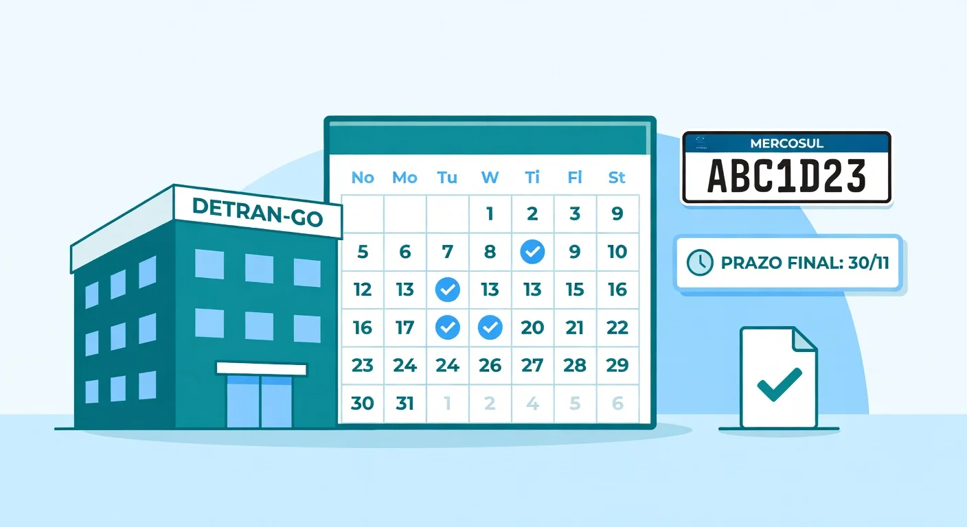 Calendário Licenciamento GO 2026: Datas por Final de Placa
