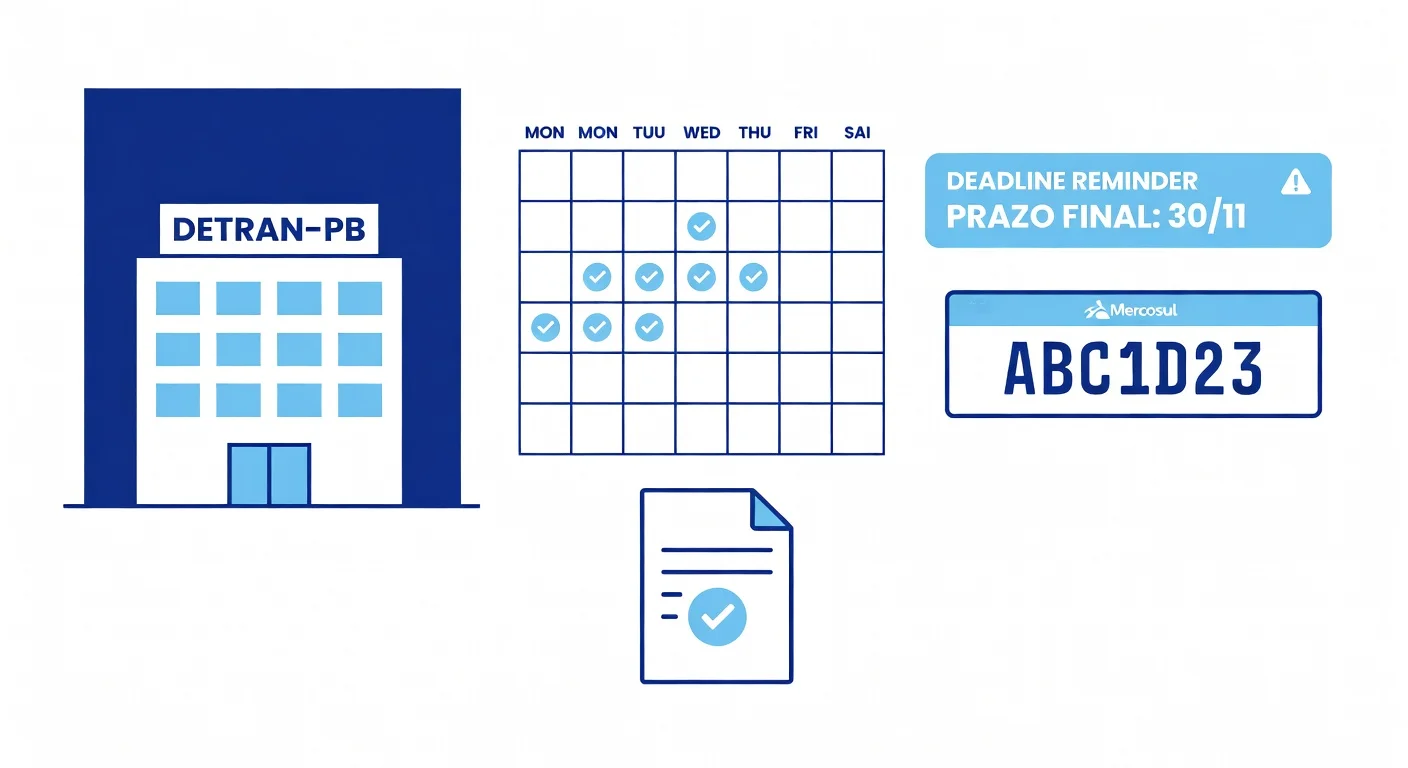 Calendário Licenciamento PB 2026: Datas por Final de Placa