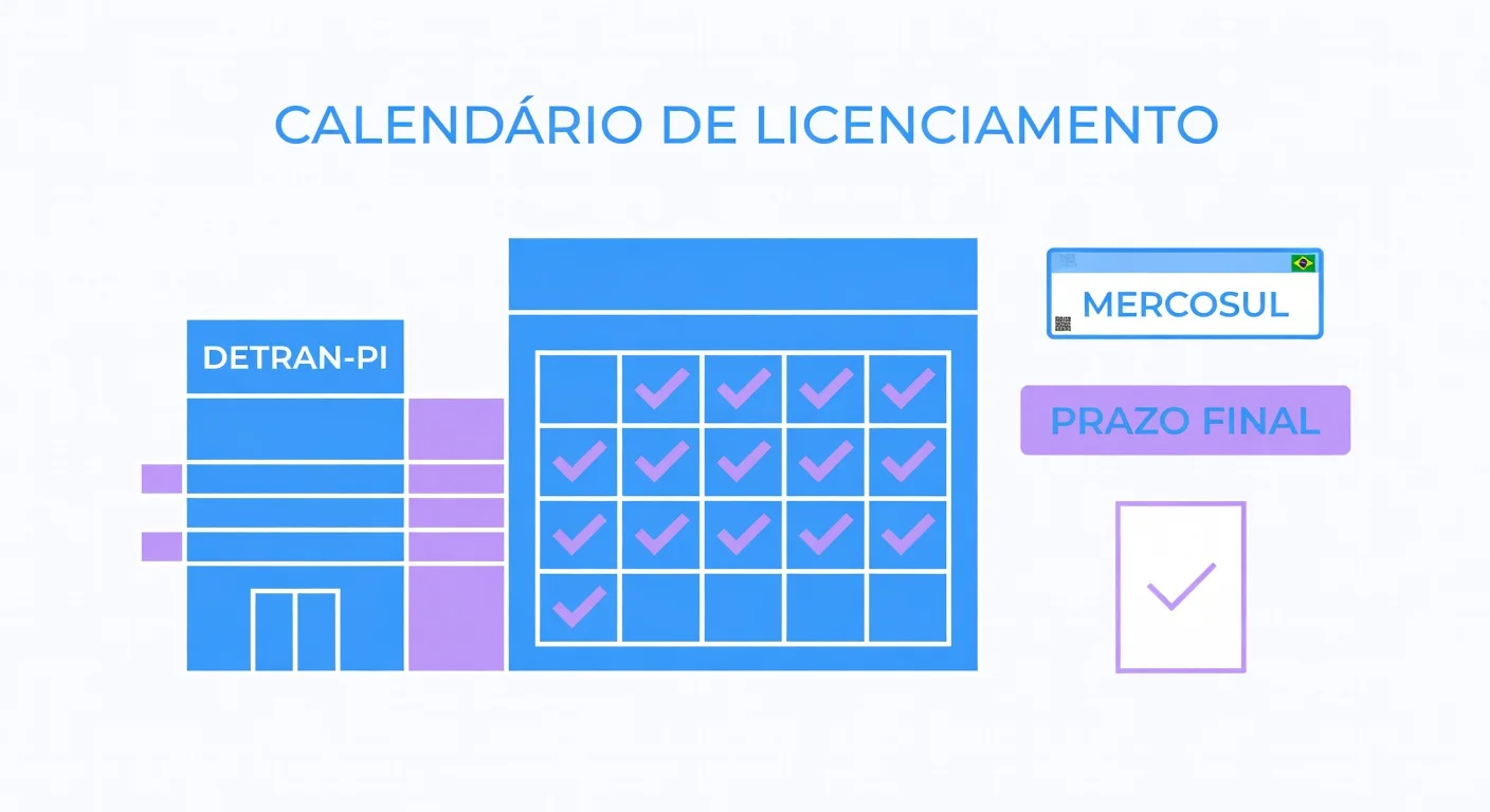 Calendário Licenciamento PI 2026: Datas por Final de Placa