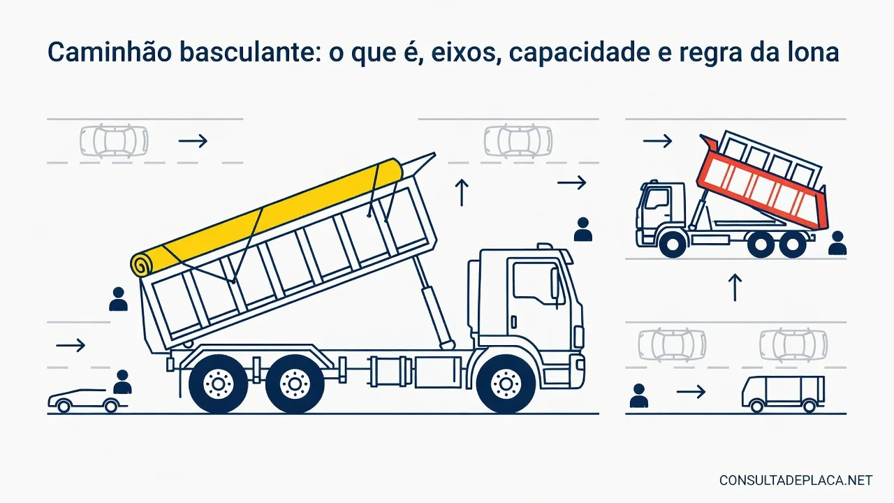 Caminhão basculante: o que é, eixos, capacidade e regra da lona