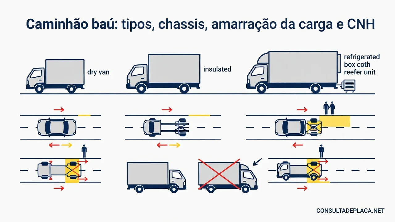 Caminhão baú: tipos, chassis, amarração da carga e CNH