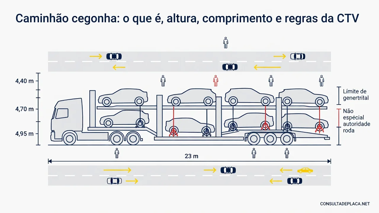 Caminhão cegonha: o que é, altura, comprimento e regras da CTV