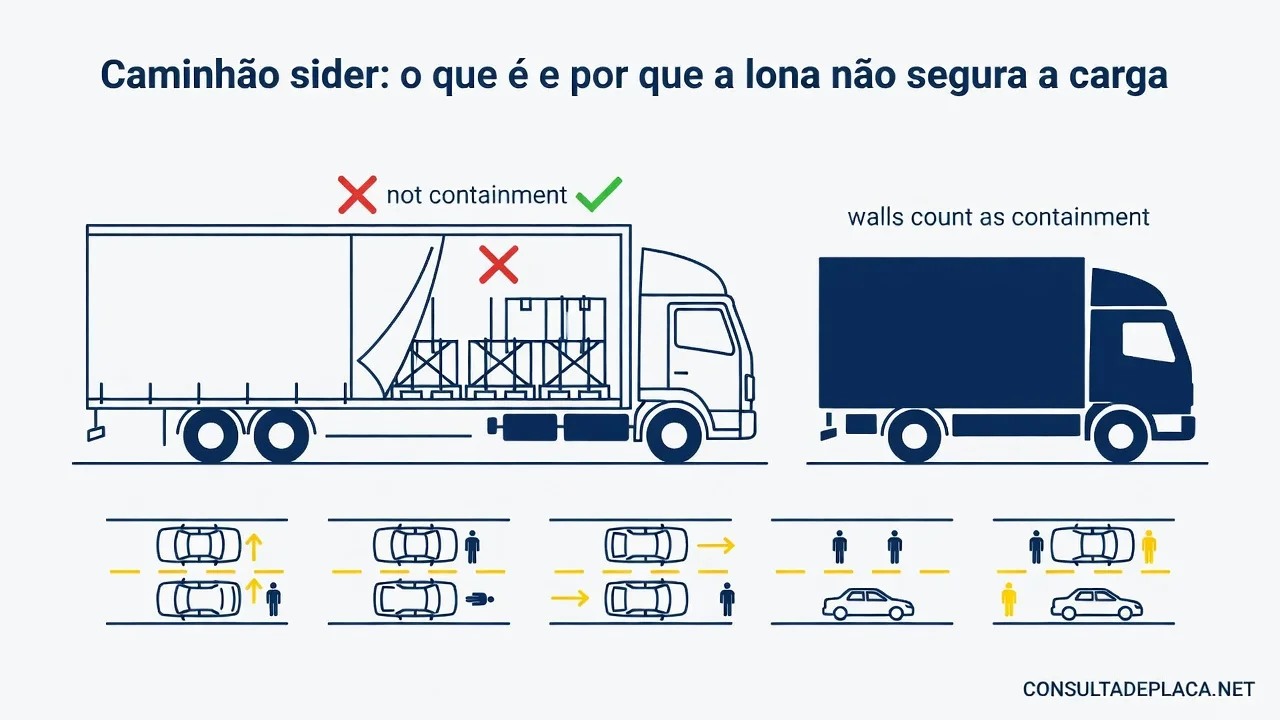 Caminhão sider: o que é e por que a lona não segura a carga