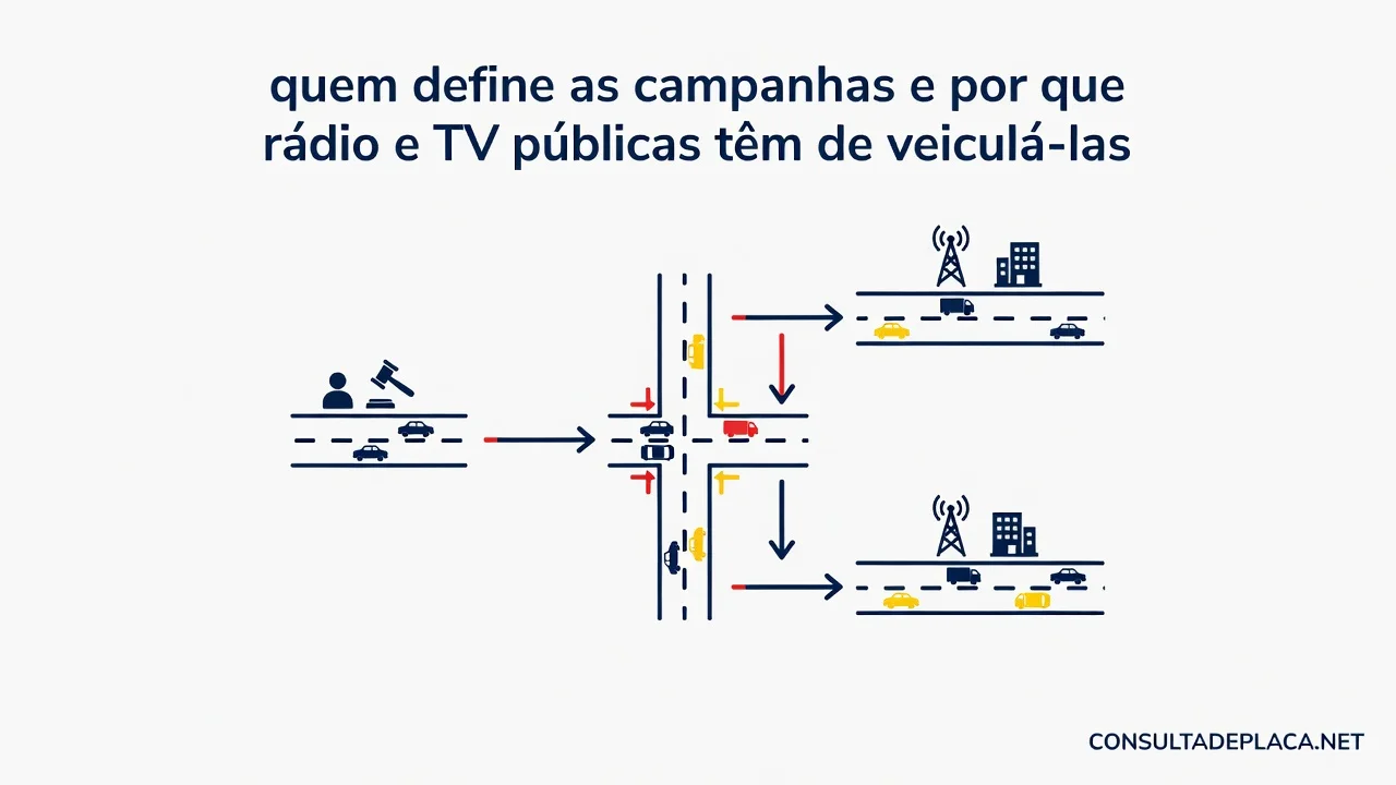 Artigo 75 do CTB: quem define as campanhas e por que rádio e TV públicas têm de veiculá-las