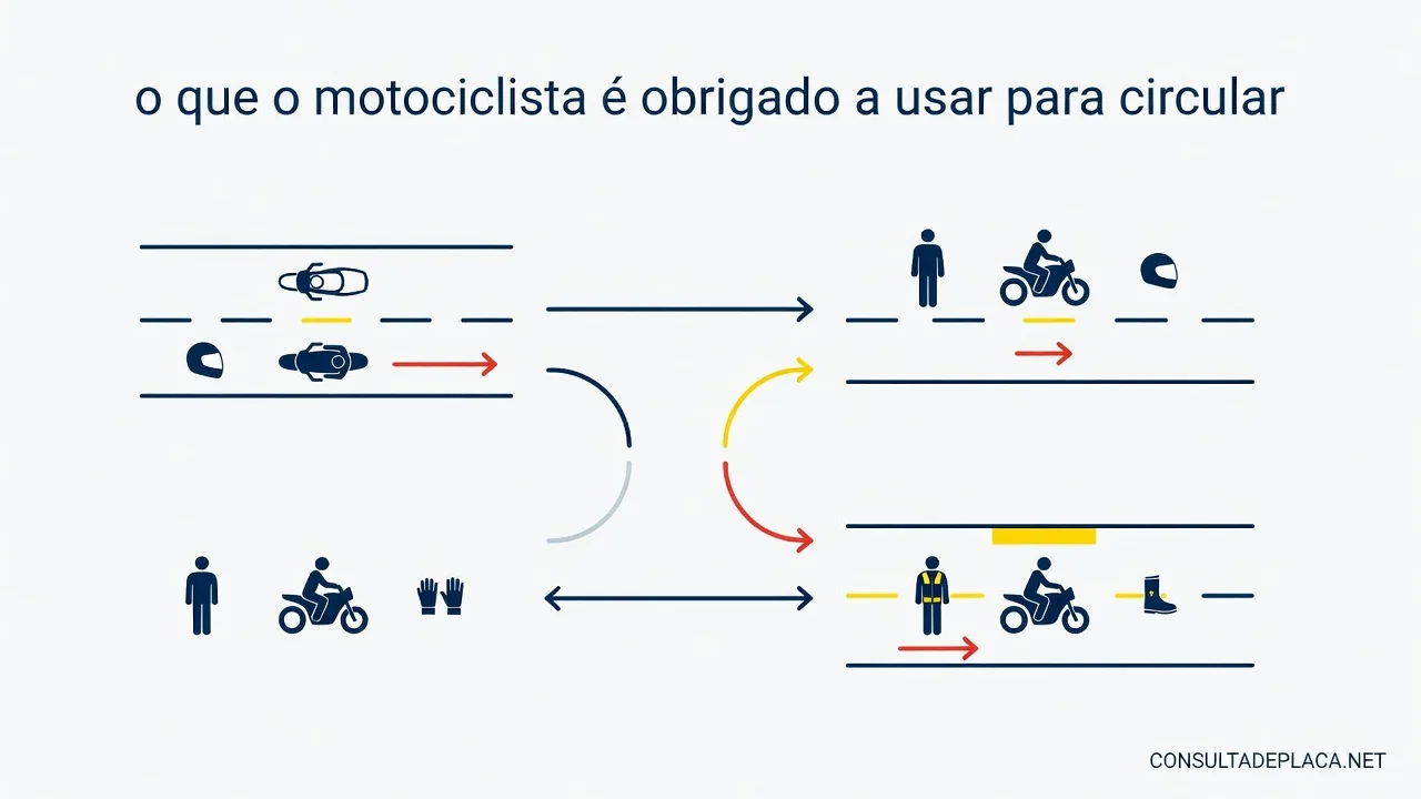 Artigo 54 do CTB: o que o motociclista é obrigado a usar para circular