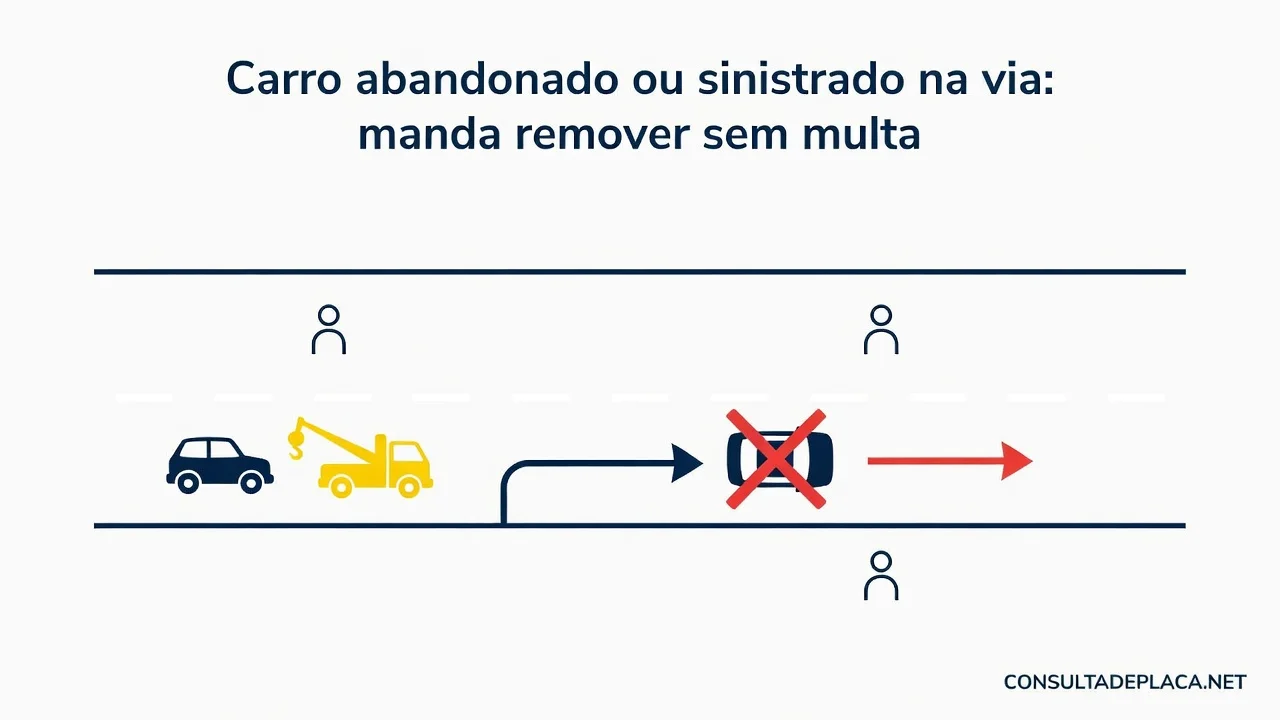 Carro abandonado ou sinistrado na via: o artigo 279-A do CTB manda remover sem multa