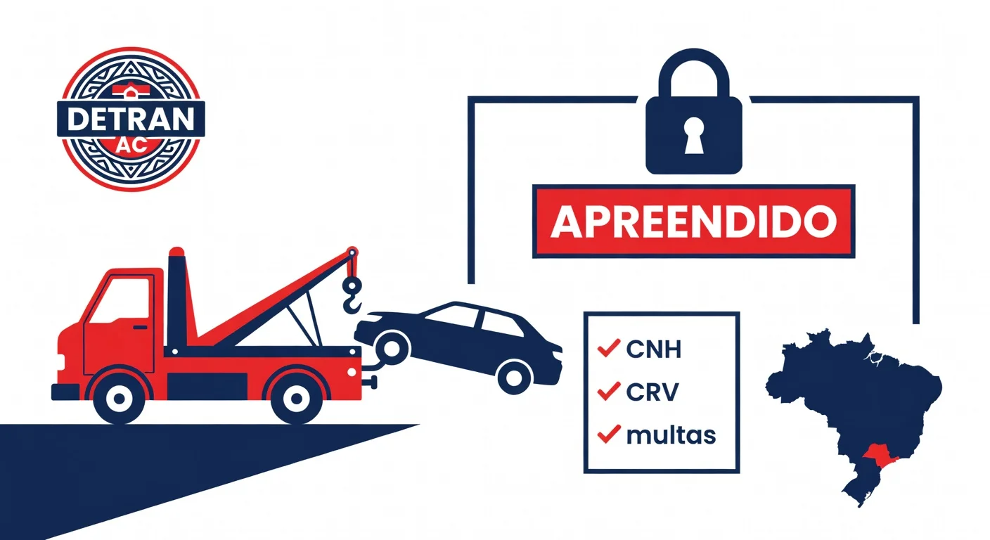 Carro apreendido DETRAN Acre 2026: como retirar, taxas e prazo
