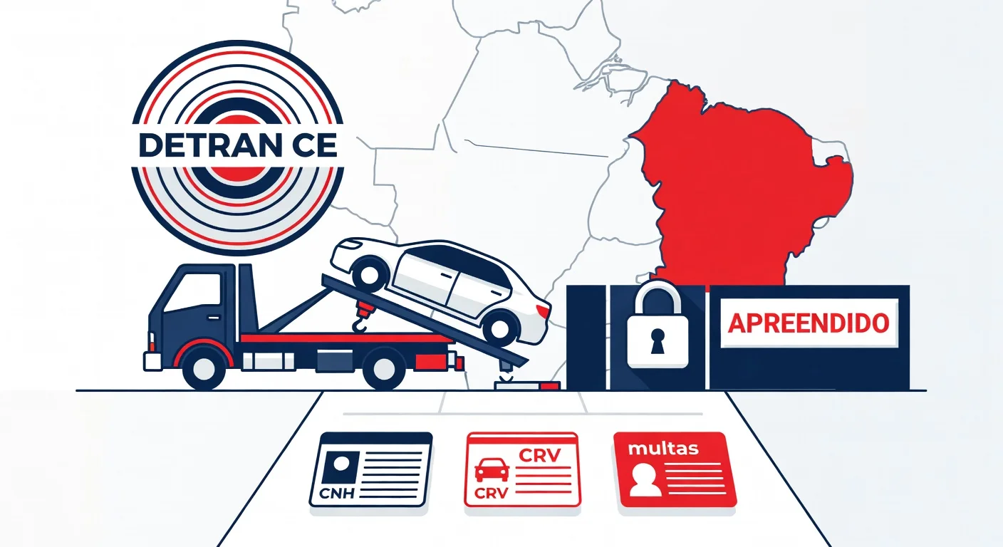Carro apreendido DETRAN Ceará 2026: como retirar, taxas e prazo
