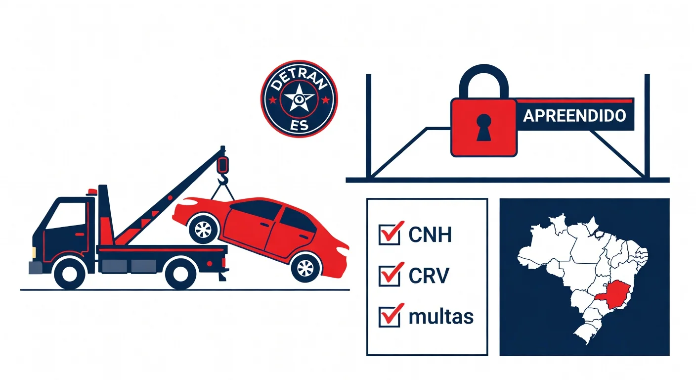 Carro apreendido DETRAN Espírito Santo 2026: como retirar, taxas e prazo
