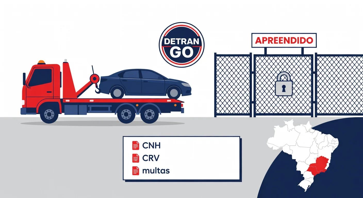 Carro apreendido DETRAN Goiás 2026: como retirar, taxas e prazo