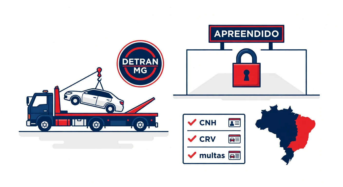 Carro apreendido DETRAN Minas Gerais 2026: como retirar, taxas e prazo