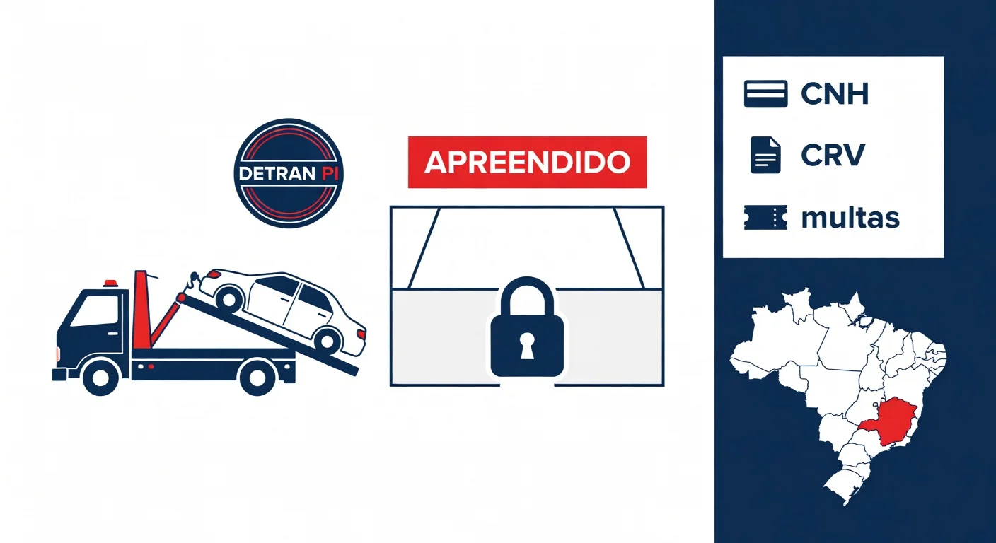 Carro apreendido DETRAN Piauí 2026: como retirar, taxas e prazo