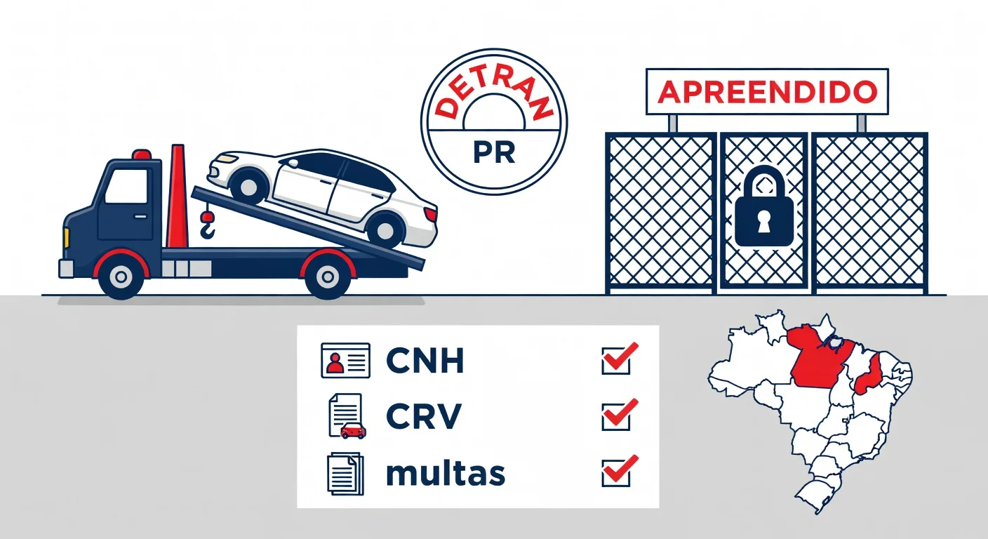 Carro apreendido DETRAN Paraná 2026: como retirar, taxas e prazo