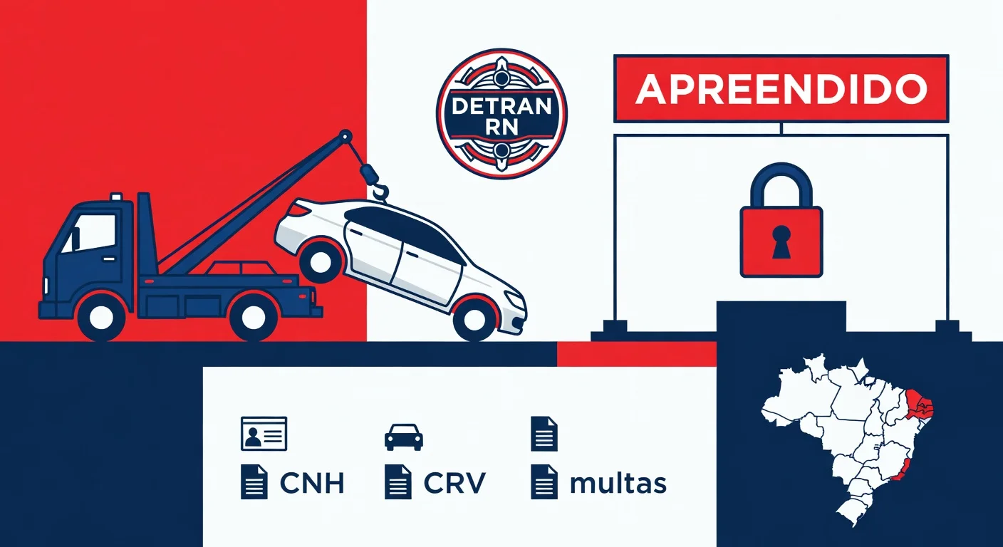 Carro apreendido DETRAN Rio Grande do Norte 2026: como retirar, taxas e prazo