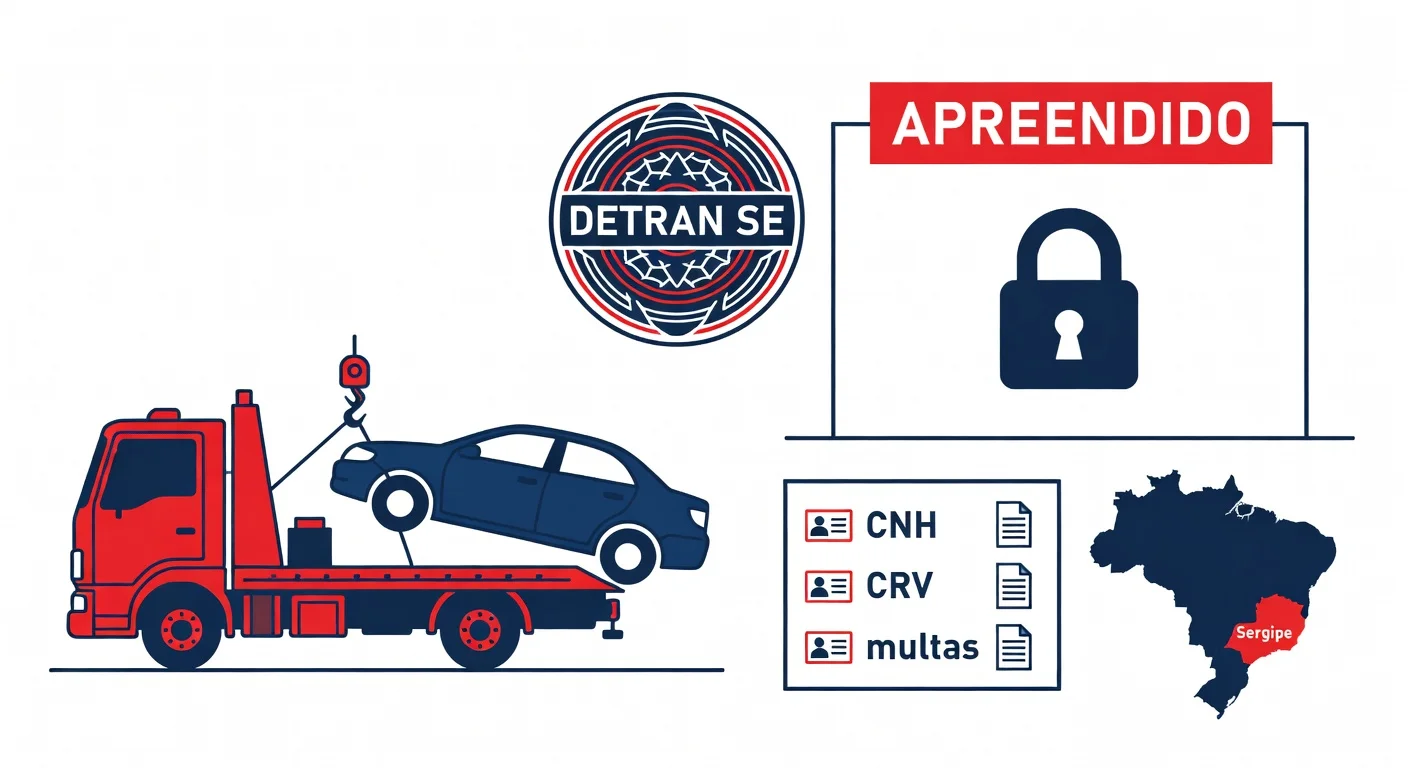 Carro apreendido DETRAN Sergipe 2026: como retirar, taxas e prazo