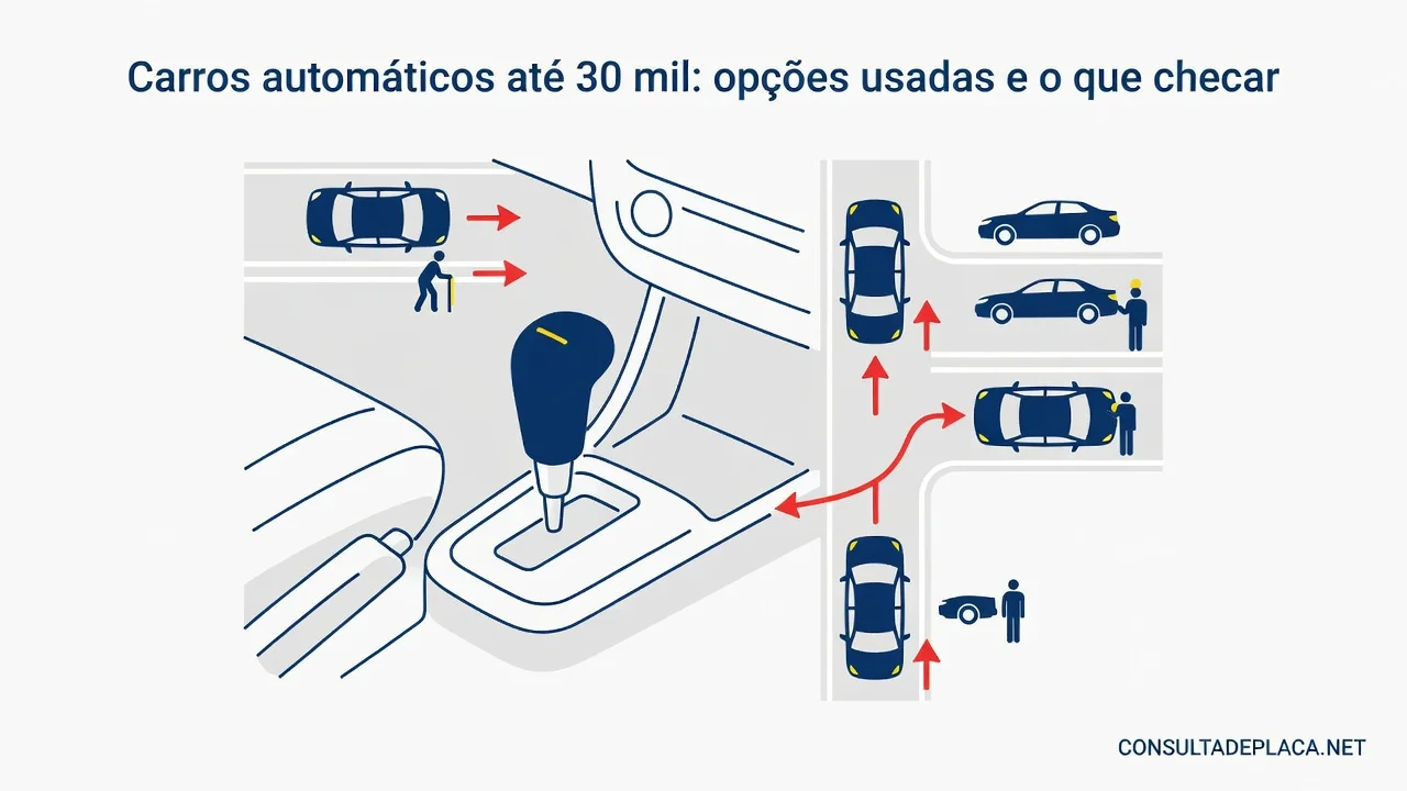 Carros automáticos até 30 mil: opções usadas e o que checar