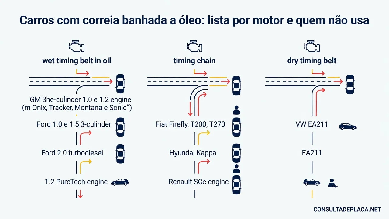 Carros com correia banhada a óleo: lista por motor e quem não usa
