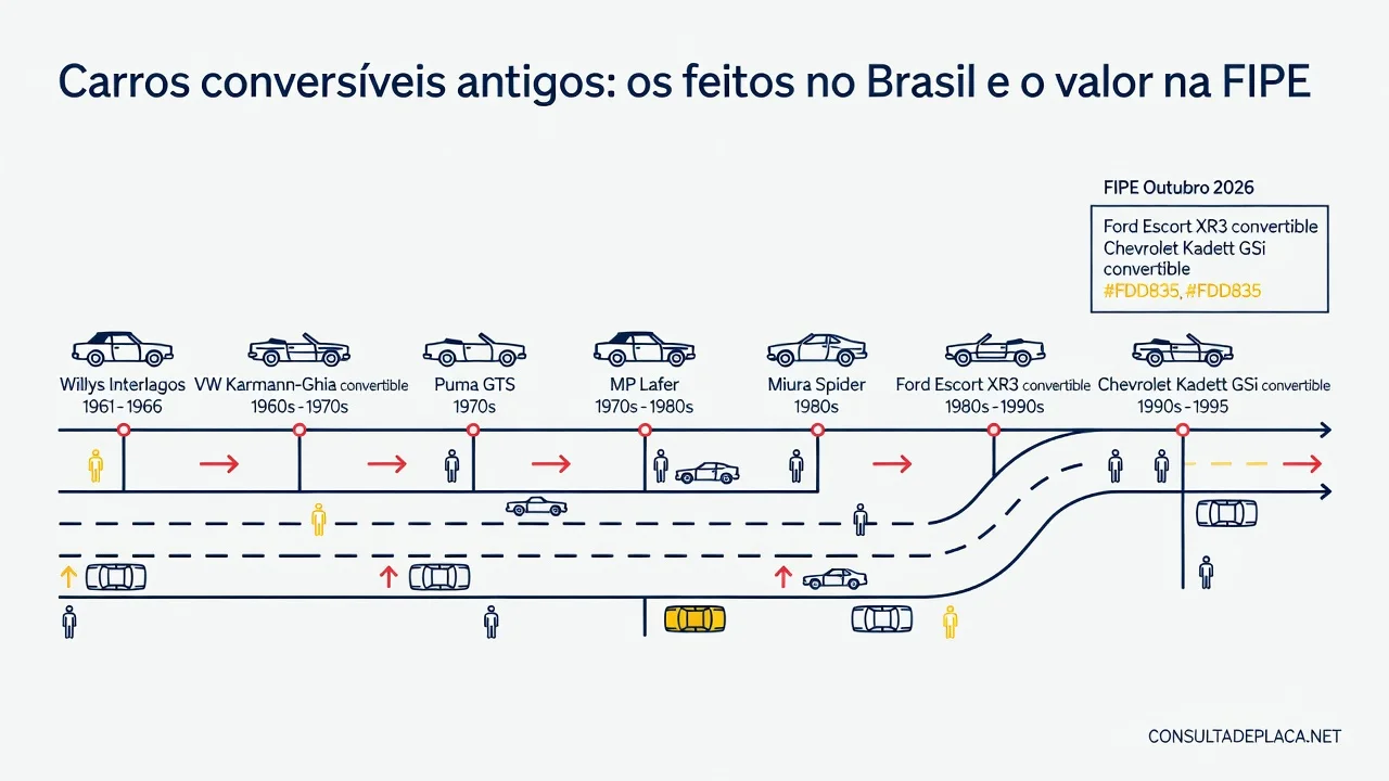 Carros conversíveis antigos: os feitos no Brasil e o valor na FIPE
