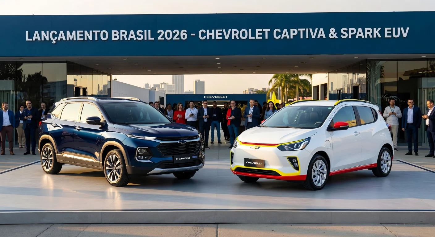 Chevrolet Captiva e Spark EUV 2026: Elétricos GM no Brasil