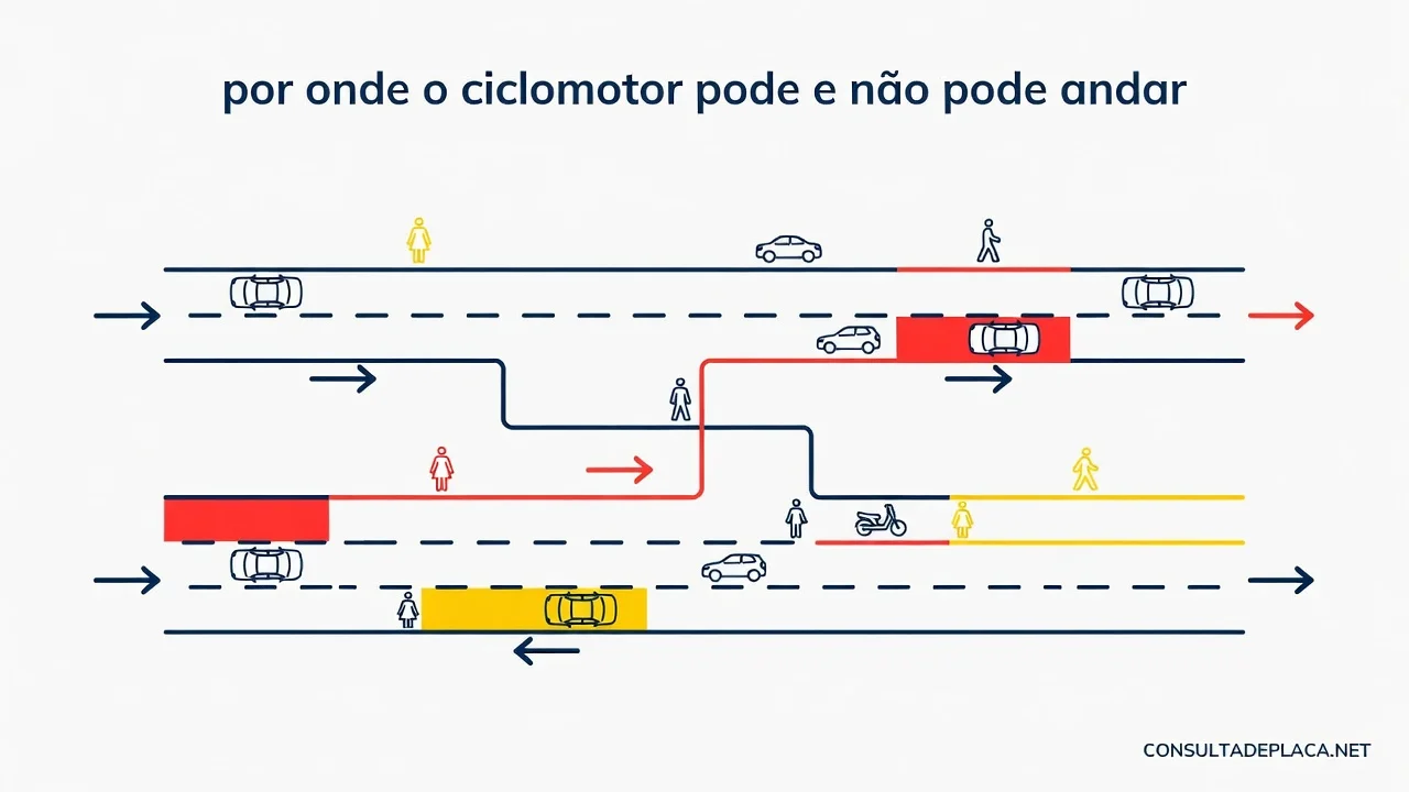 Artigo 57 do CTB: por onde o ciclomotor pode e não pode andar