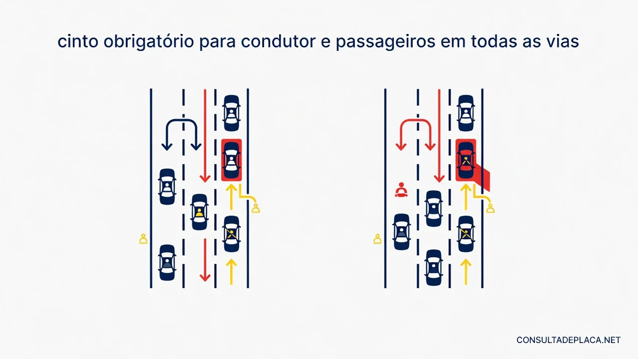 Artigo 65 do CTB: cinto obrigatório para condutor e passageiros em todas as vias