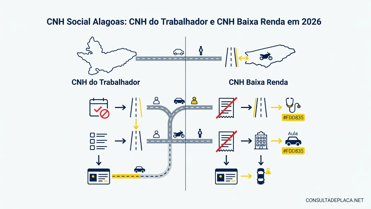 CNH Social Alagoas: CNH do Trabalhador e CNH Baixa Renda em 2026