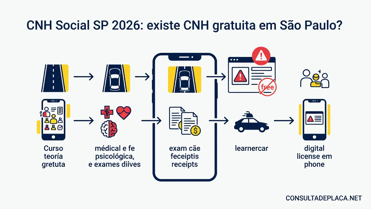 CNH Social SP 2026: existe CNH gratuita em São Paulo?