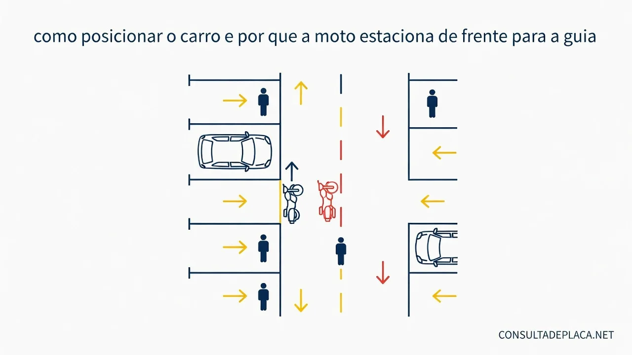 Artigo 48 do CTB: como posicionar o carro e por que a moto estaciona de frente para a guia