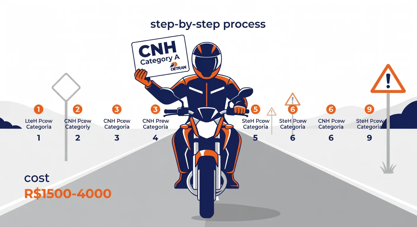 Como tirar CNH moto Categoria A 2026: passo a passo completo