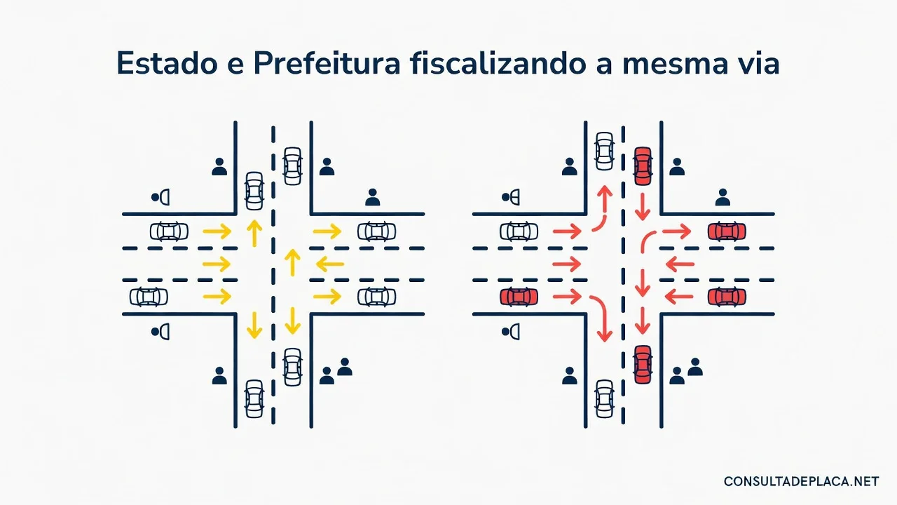 Estado e prefeitura fiscalizando a mesma via: o artigo 24-A do CTB