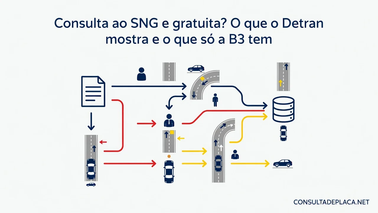 Consulta ao SNG e gratuita? O que o Detran mostra e o que so a B3 tem