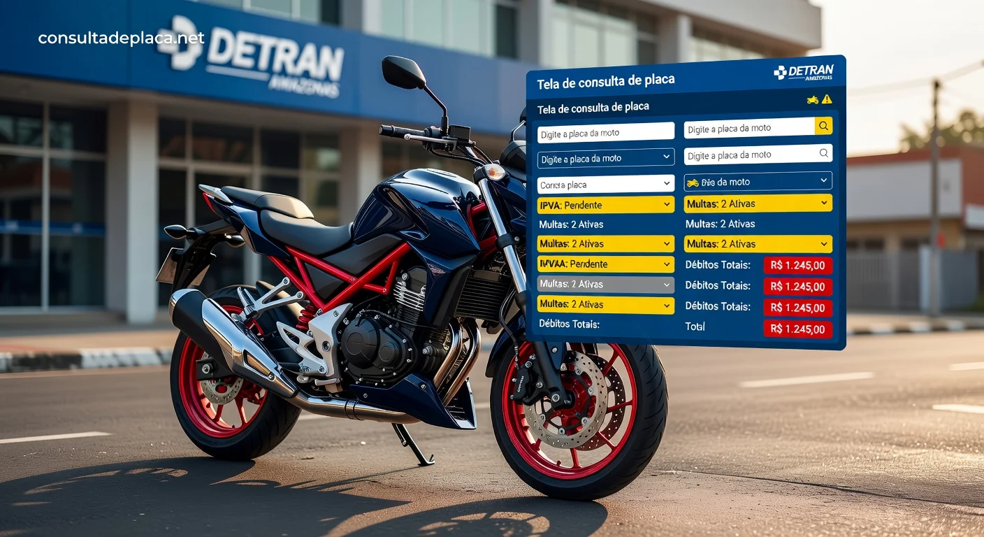 Consultar Placa de Moto no DETRAN Amazonas 2026: Débitos, Multas e IPVA