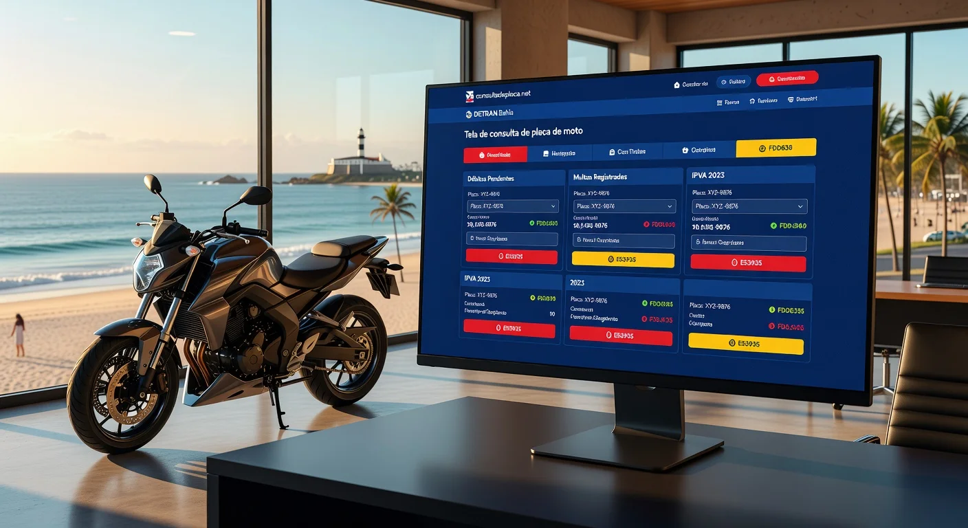 Consultar Placa de Moto no DETRAN Bahia 2026: Débitos, Multas e IPVA