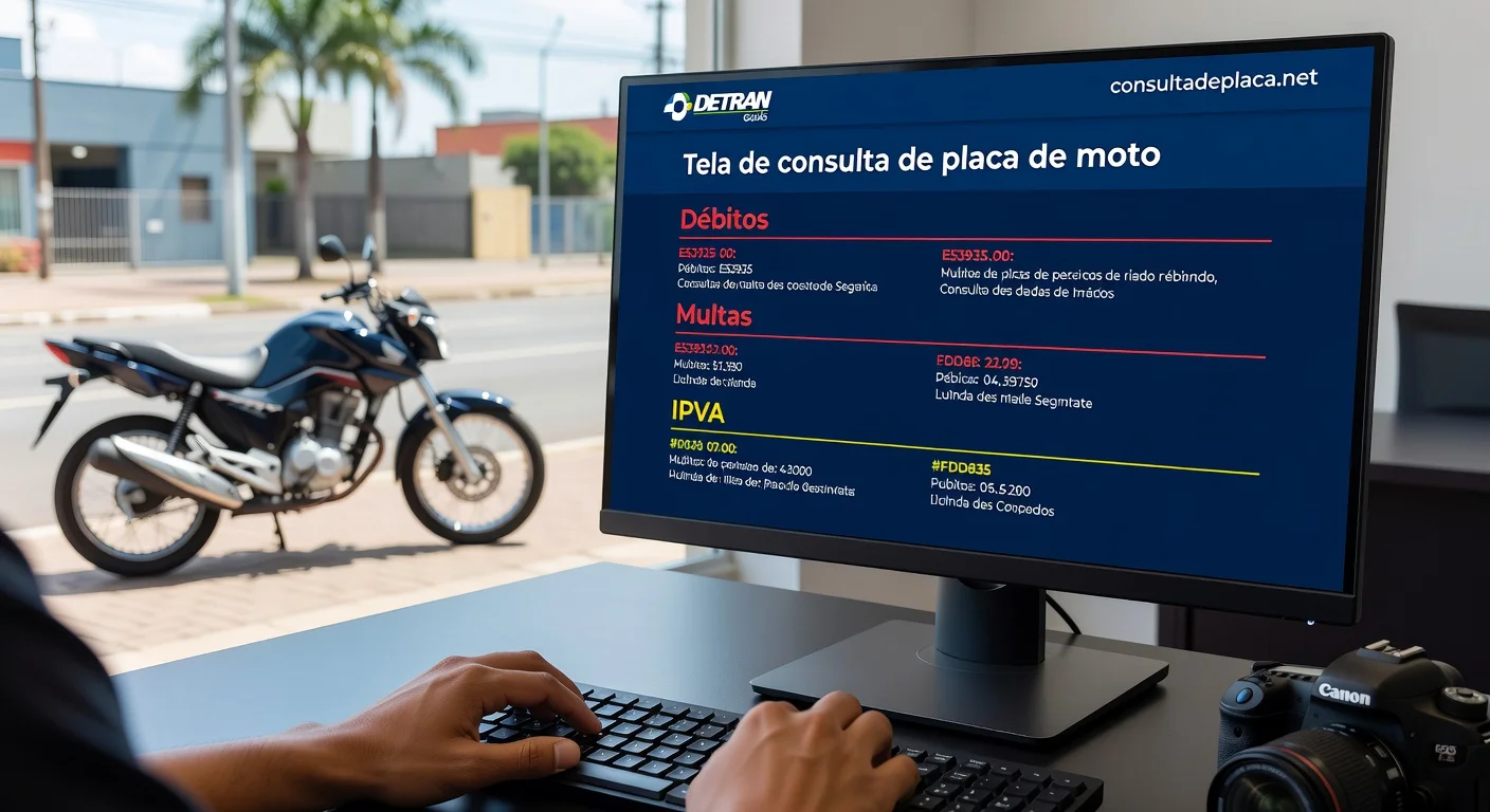 Consultar Placa de Moto no DETRAN Goiás 2026: Débitos, Multas e IPVA